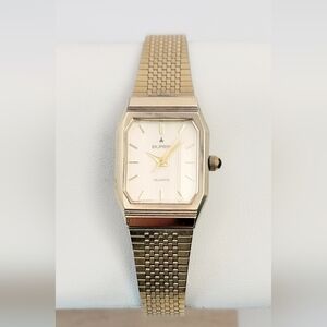 Vintage Buren Quartz Tank Dress Watch | Gold Tone Square Case | Women’s
